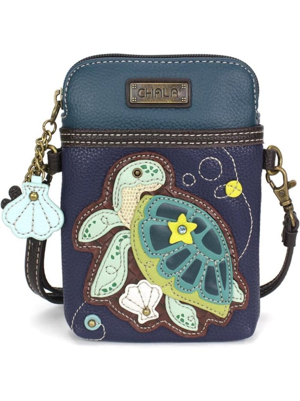 Multicolor Cell Phone Crossbody Purse - Adjustable Strap, PU Leather & Canvas